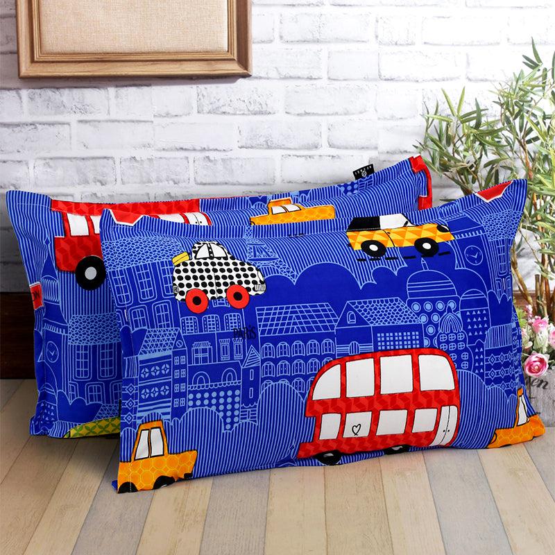 Car Chase Kids Pillow Cover - Set Of Two