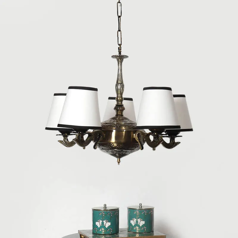 Celina Conical Golden Antique Ceiling Lamp media 2
