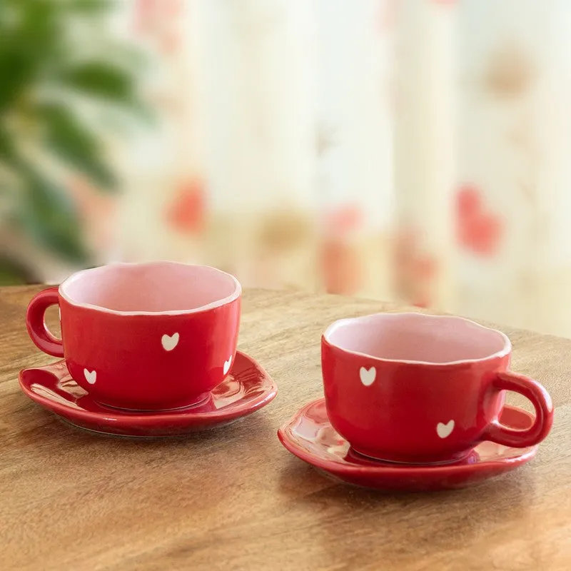 Crimsom Charm Cup & Saucer - Set of Two (330 ML) media 1