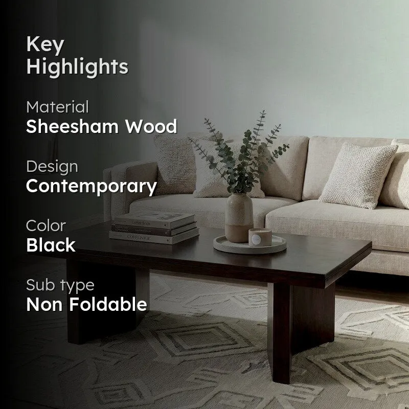 Avenox Sheesham Wooden Center Table - Black media 2
