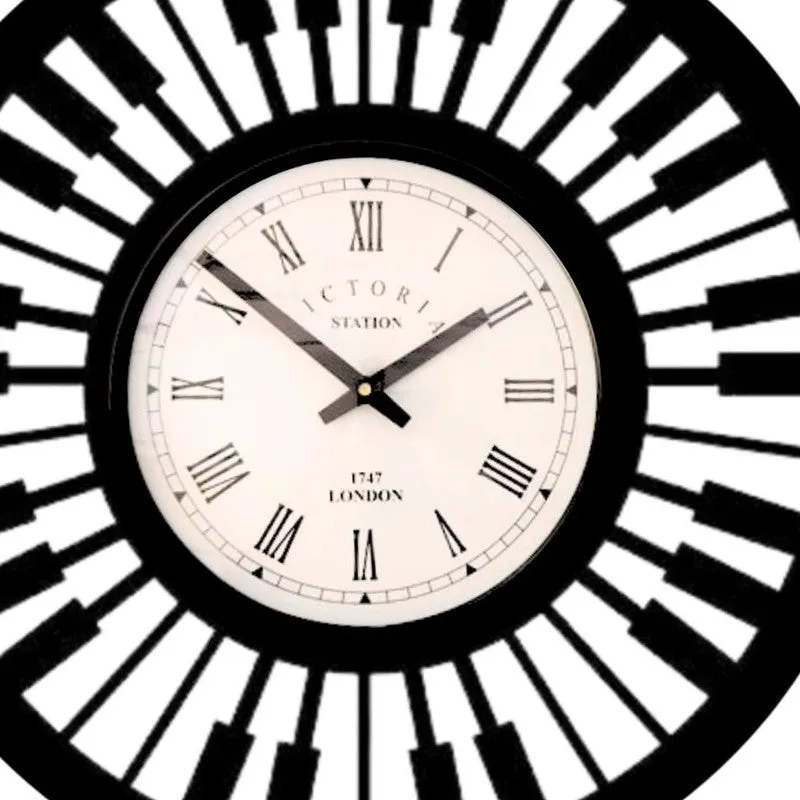 Pianorhythm Steel Analog Wall Clock - Black media 5