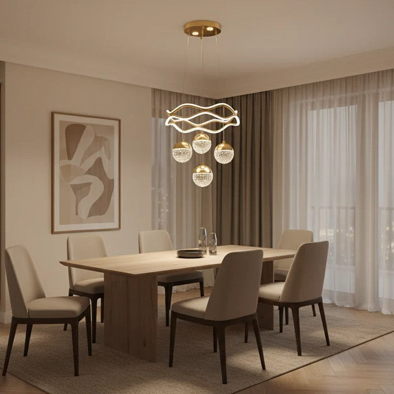 Golden Orbit Acrylic Ceiling Lamp media 6