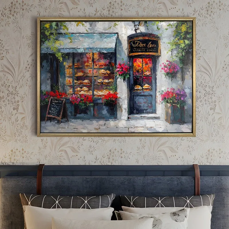 Floral-festooned Canvas Wall Painting With Frame media 5