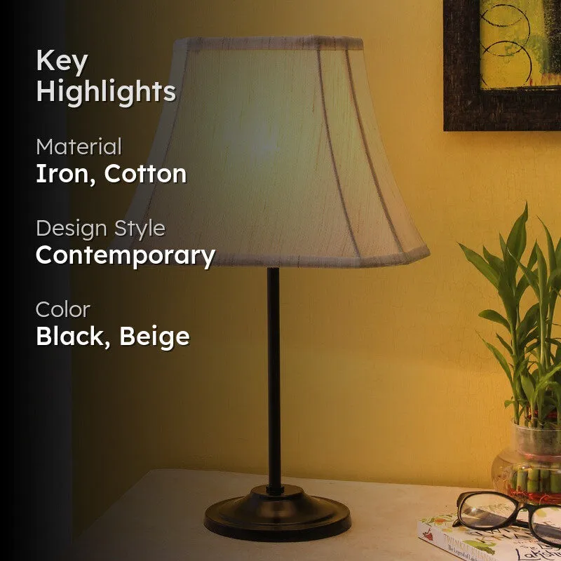 Flarorae Cotton Table Lamp With Iron Base - Beige media 2