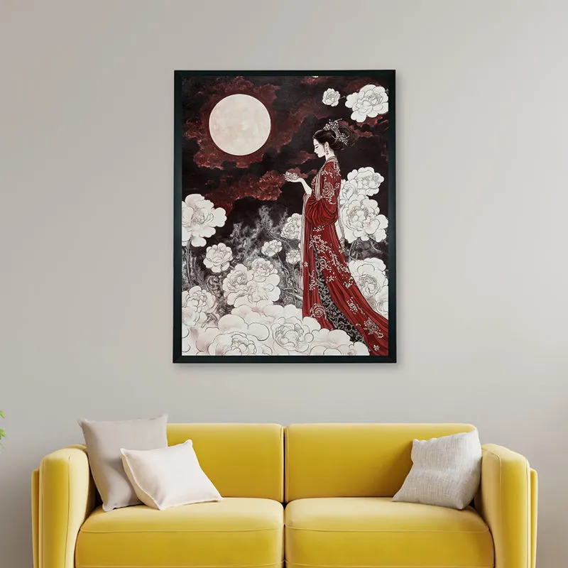 Moonlit Geisha Wall Art With Resin Frame media 5