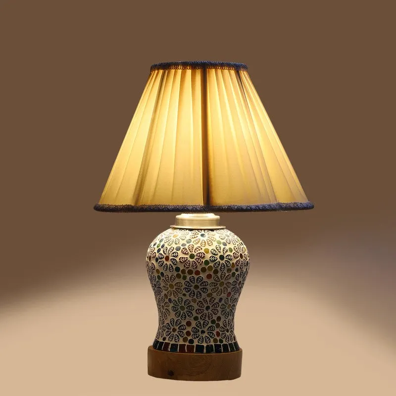 Santora Pleated Wooden Table Lamp - Multicolor media 7