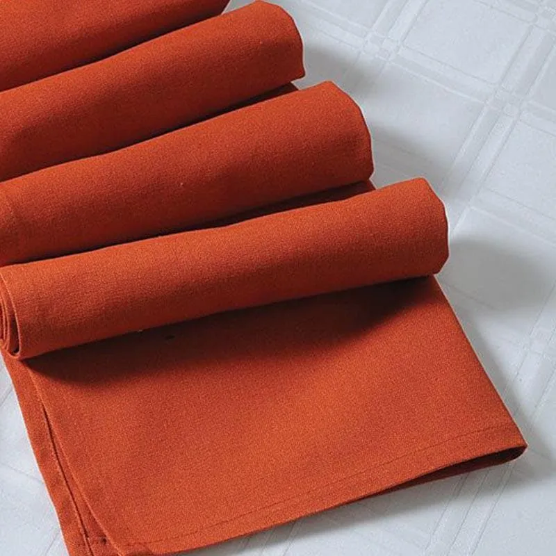 Swayam Rust Orange Cotton Dinner Napkins - Set Of Six media 3