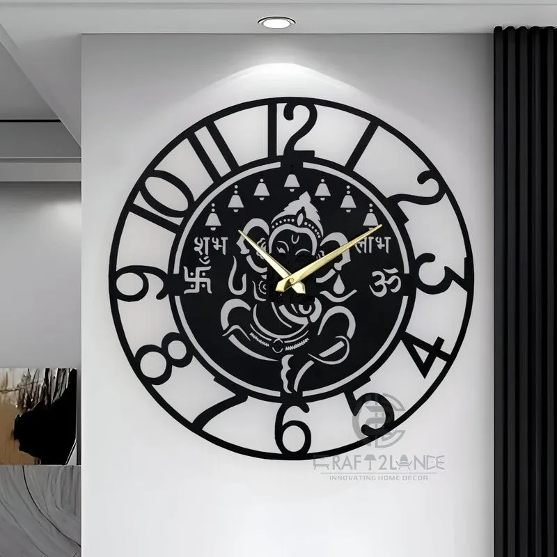 Silver Silent Wall Clock - Black media 3