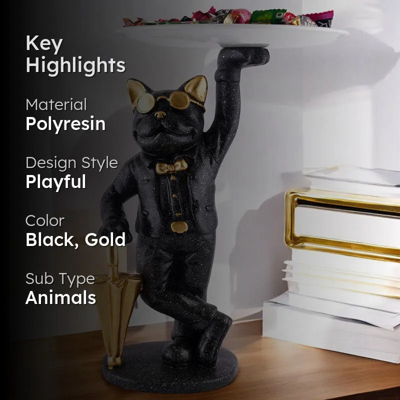 Dapper Cat Painted Polyresin Show Piece - Black media 2