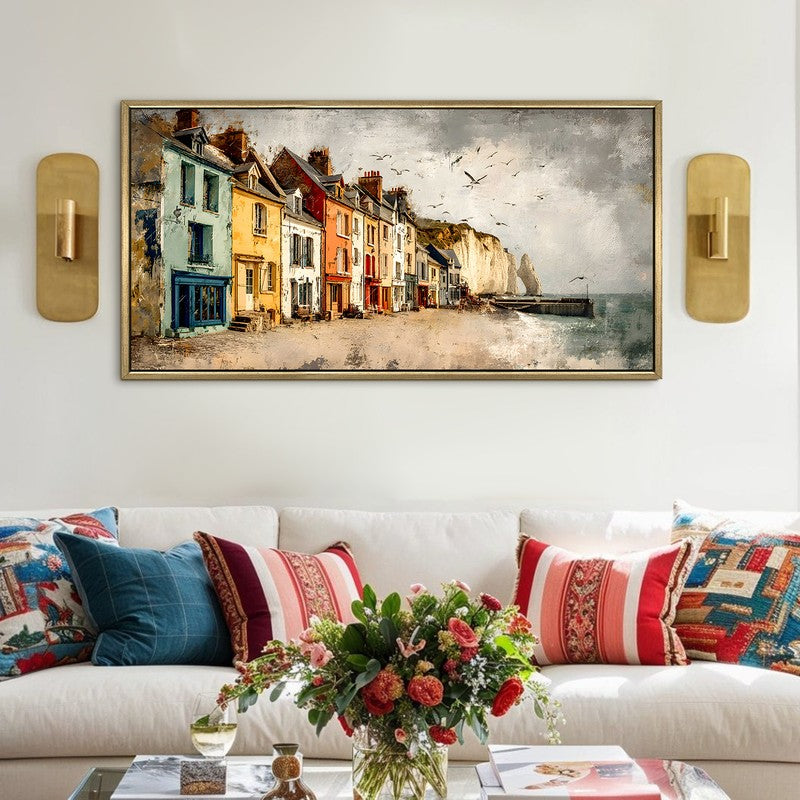 European Oceanfront Village Wall Art