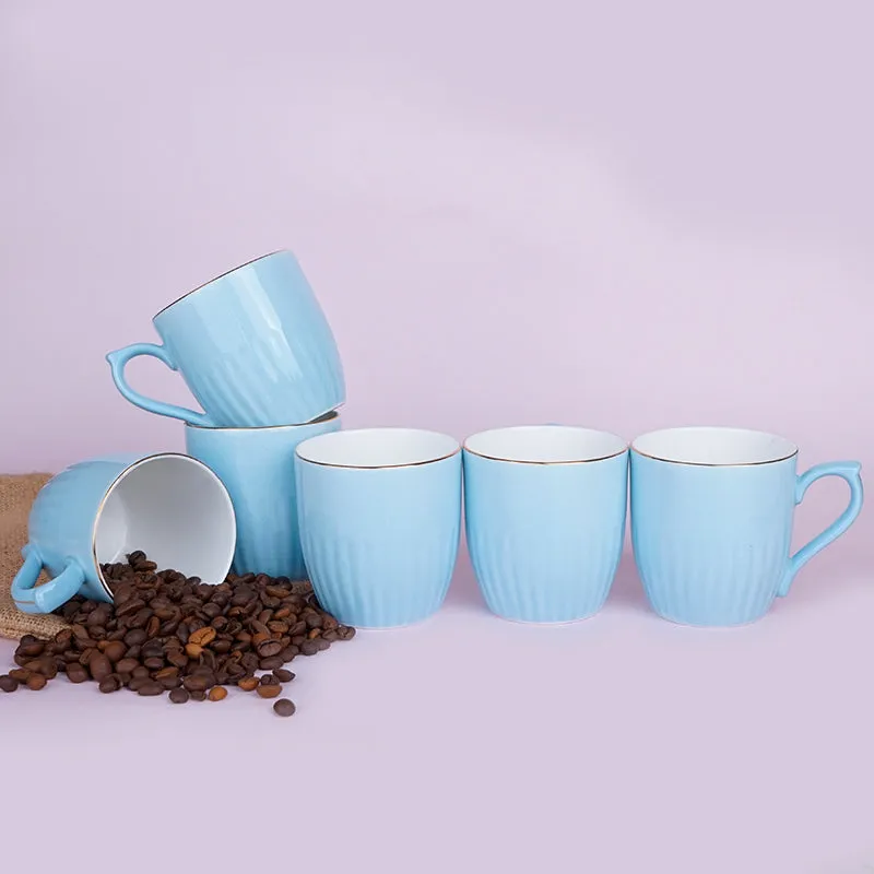 Glimo Porcelain Tea Cup (200 mL Each)/Blue)- Set of Six media 1