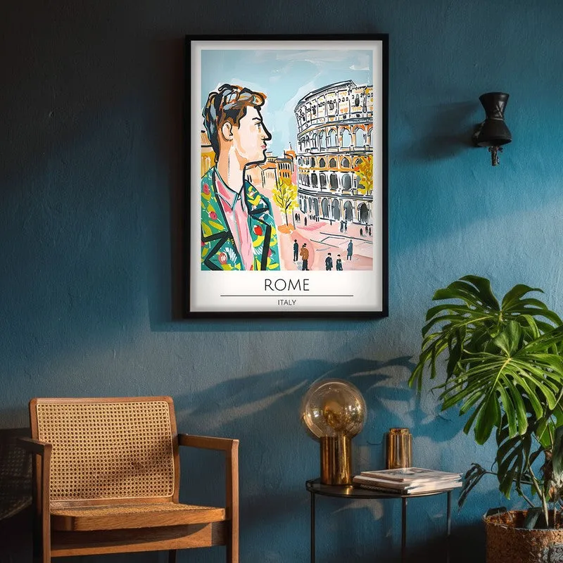 Vintage Rome Framed Canvas Wall Painting media 4