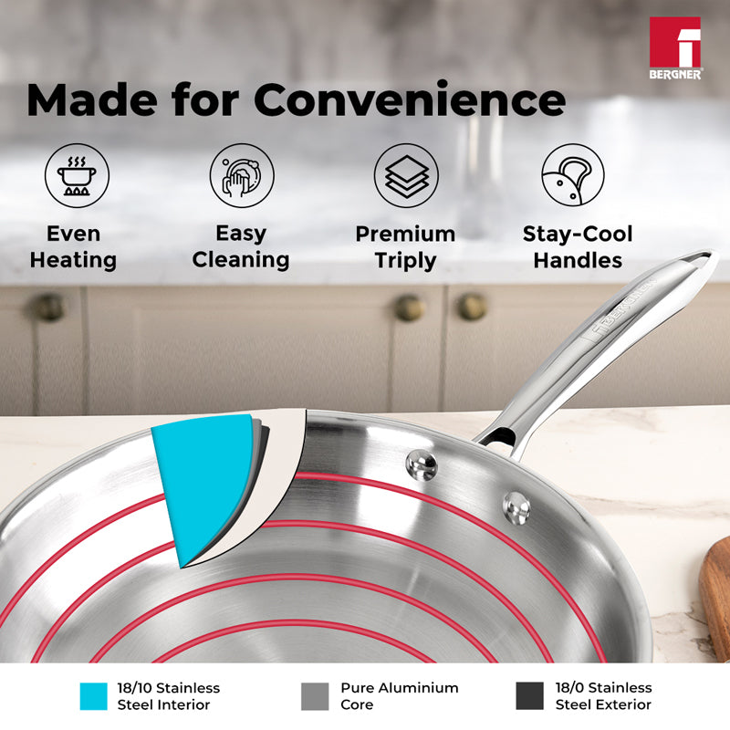 Bergner Argent Triply Frypan - 20 CM media 8