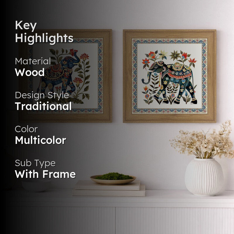 Haathi Ethnika Wall Art - Set Of Two media 2