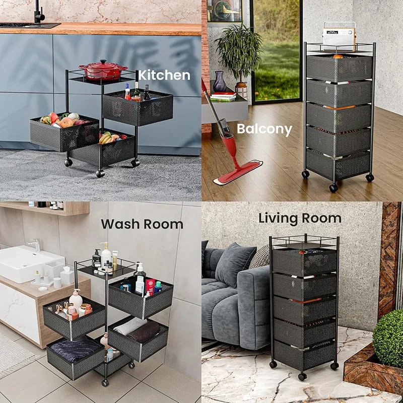 Tidy Mate Four Tier Corner Storage Rack With Wheels media 6