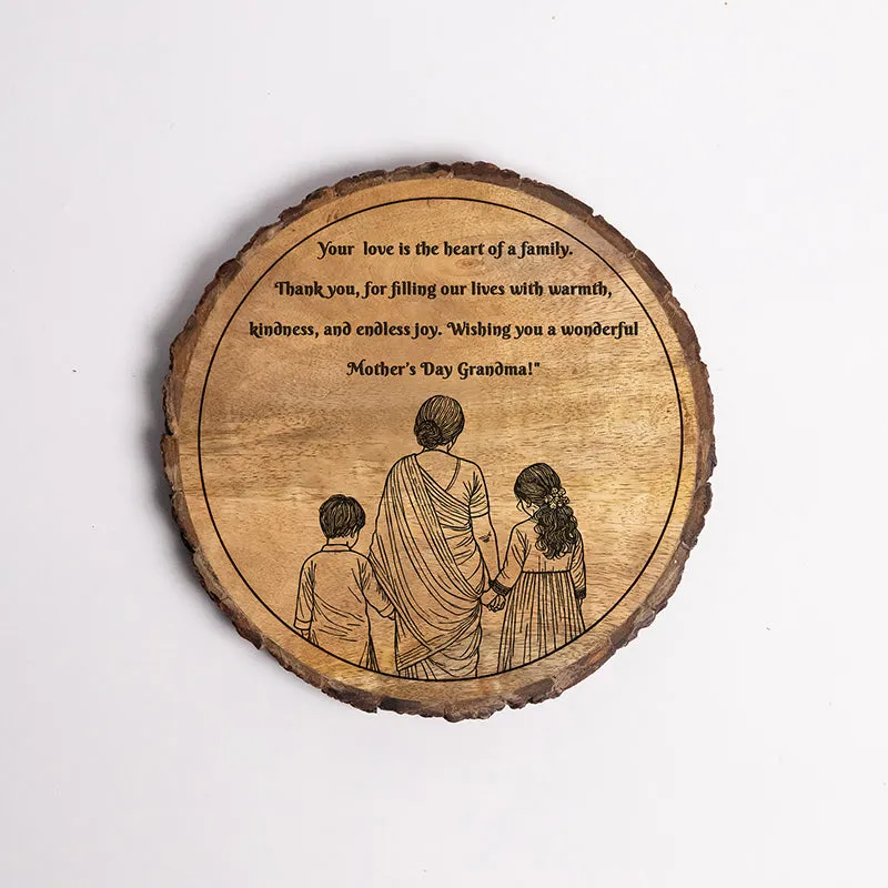 Happy Mother's Day, Grandma Wood Showpiece - Round media 5