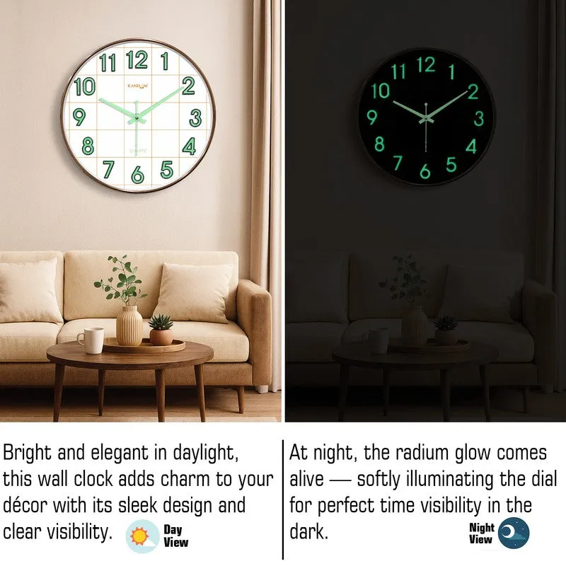 Opulent Analog Plastic Wall Clock - Gold & Green media 6