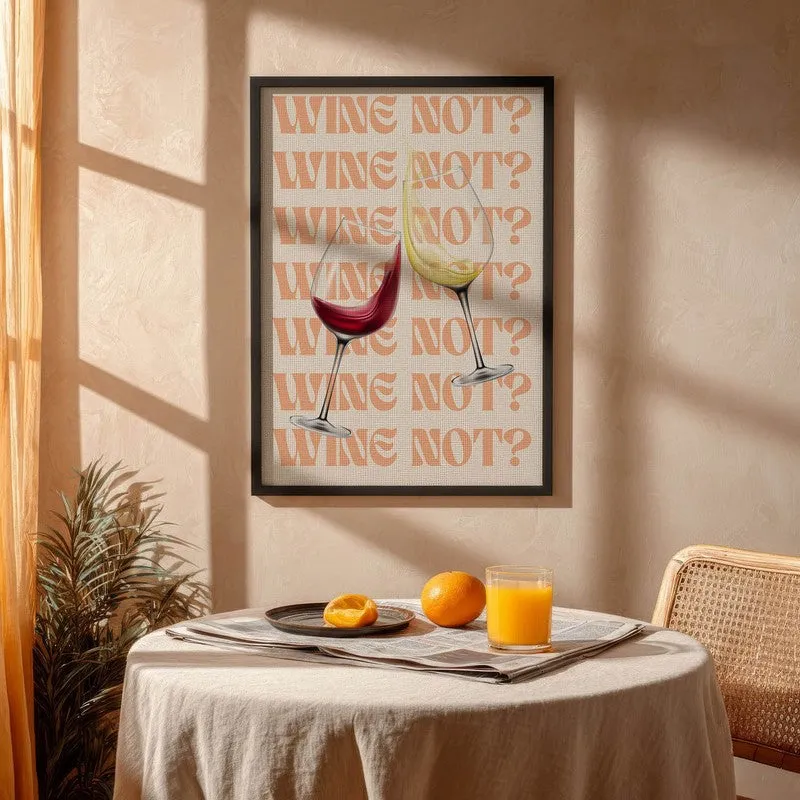 Wine Not Archival Canvas Wall Art - Black media 4