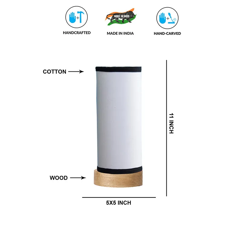 Nyra Tower Wooden Table Lamp - White,Black,Brown media 5
