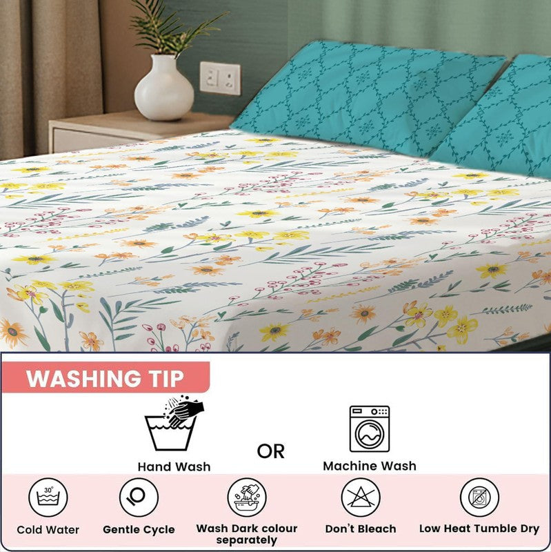 Floral Carnival Floral Cotton Bedsheets (Multicolor) - 200 TC media 7