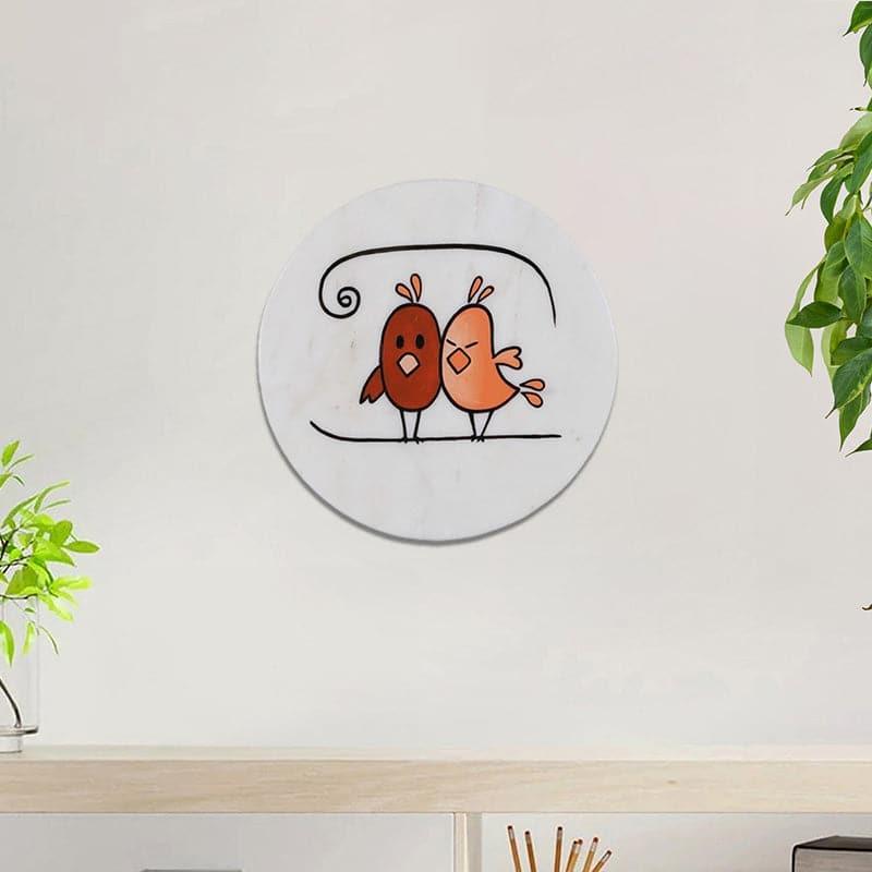 Birdie Darling Hand Painted Marble Wall Accent