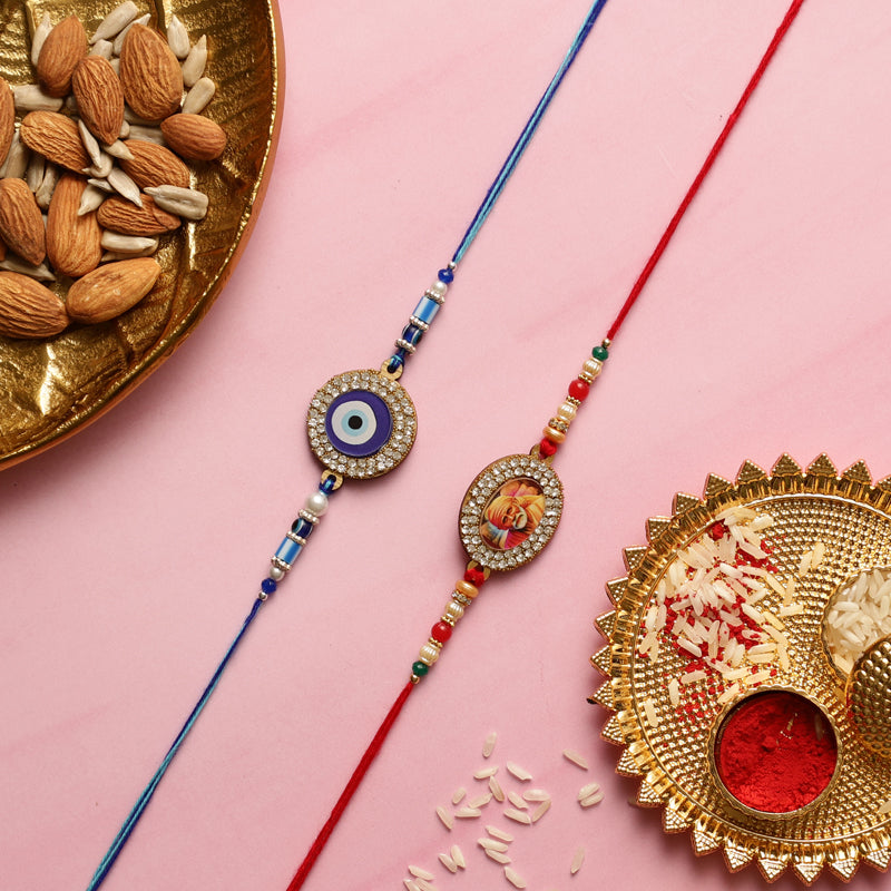 Sai Baba Rakhi with Roli Chawal - Three Piece Set