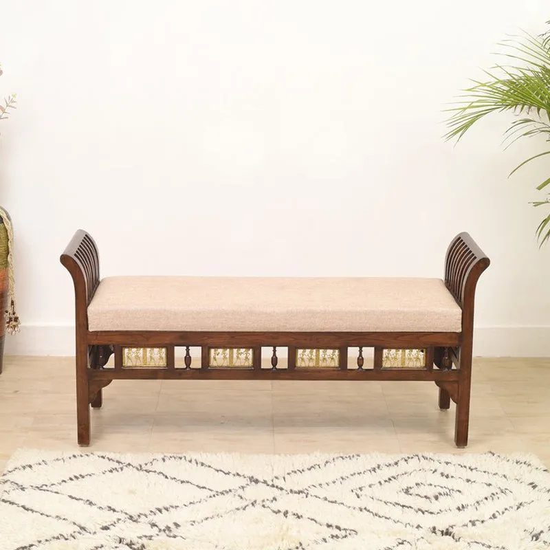 Myla III Teak Wood Ottoman media 1