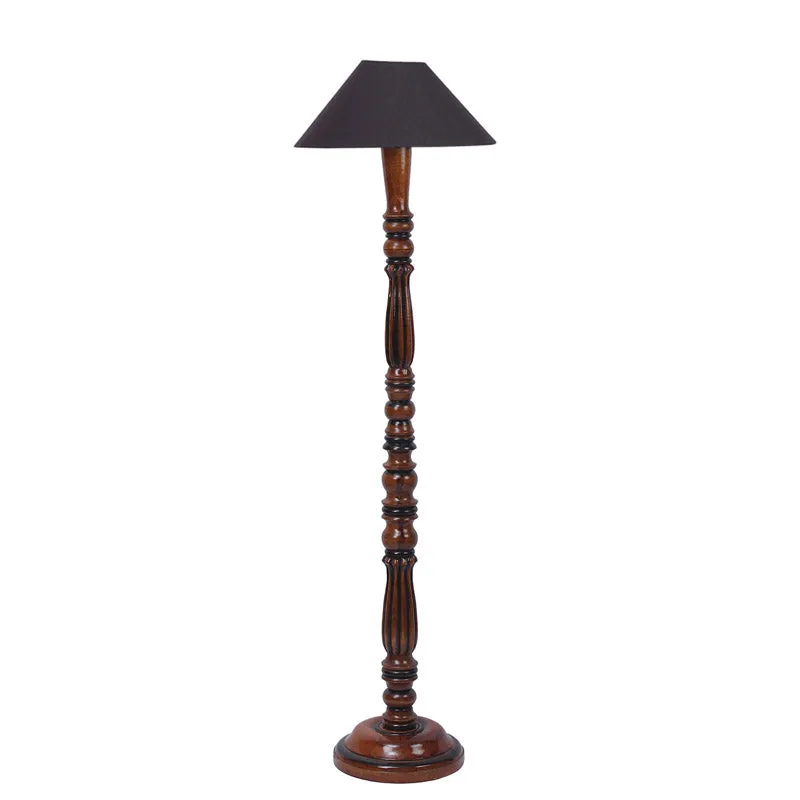 Krida Vintage Wooden Floor Lamp - Black media 4