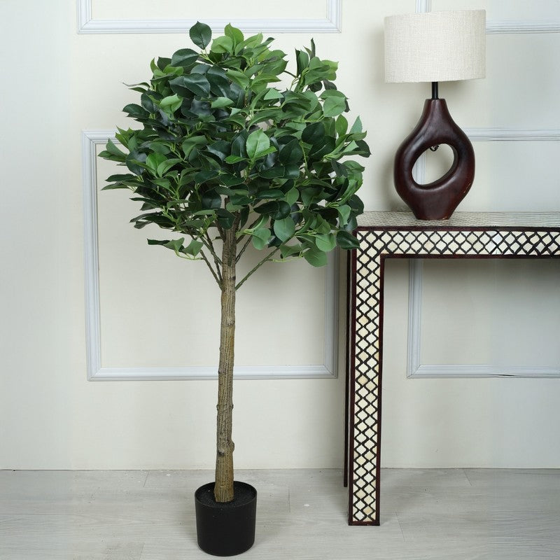 Artificial Topiary Camelia Leaf Plant With Black Fiber Pot - 3.4 Feet media 3
