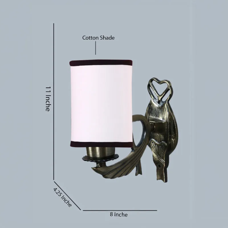Love Gleam Atva Fabric & Metal Wall Lamp - White media 5