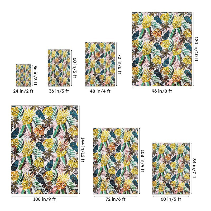Aiden Tropical Carpet - Yellow & Green media 13