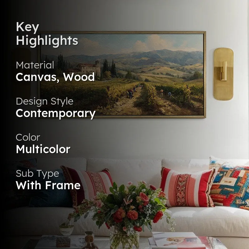 Tuscan Fields Canvas Wall Painting With Frame media 2