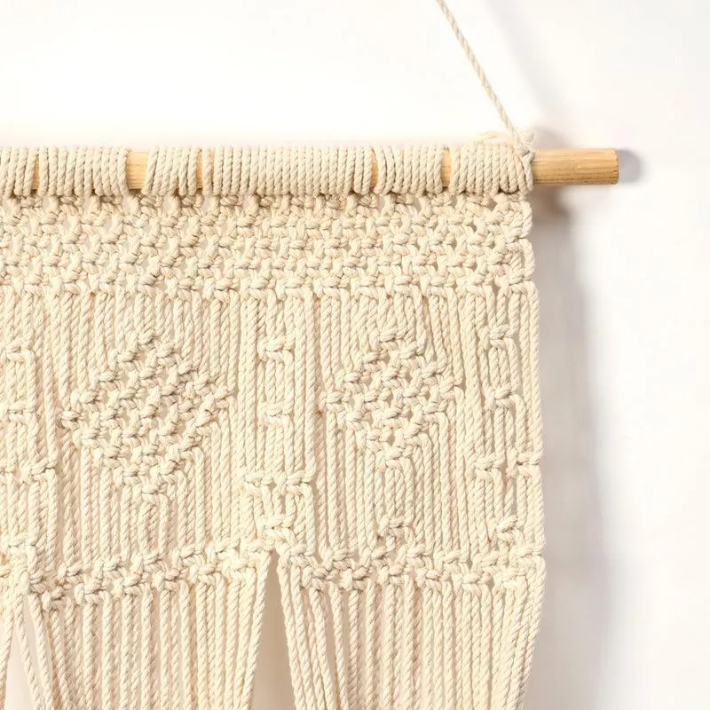 Woven Wild Three Pocket Macrame Cotton Wall Hanging media 4