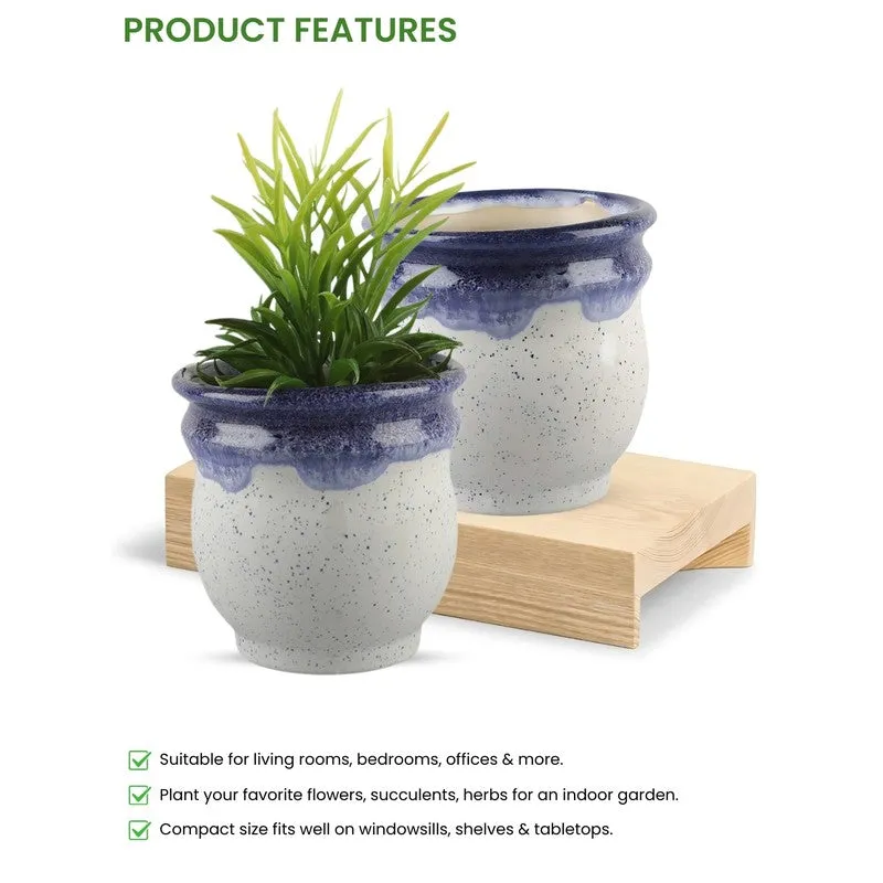 VelourVista Pots Blue,White - Set Of Two media 6