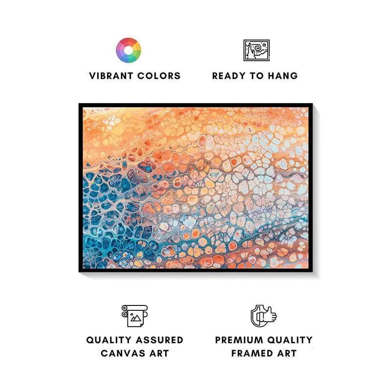 Cells Abstract Canvas Wall Painting - Black Frame media 4