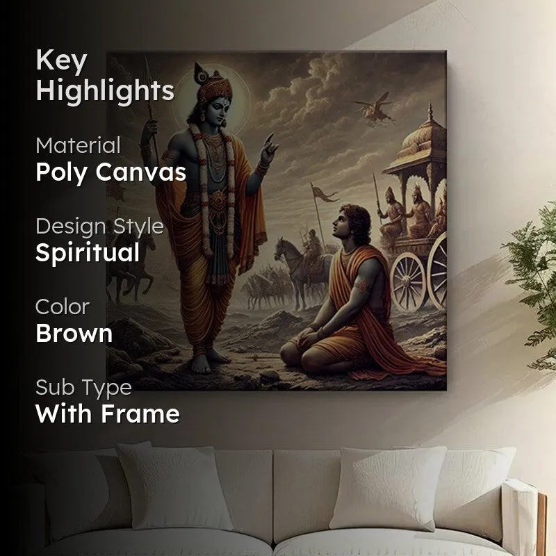Krishna Call to Arjuna Wall Painting media 2