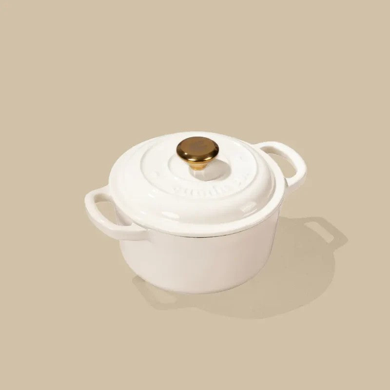Cumin Co Enamel Cast Iron Cooking Pot (1200 mL) - White media 3