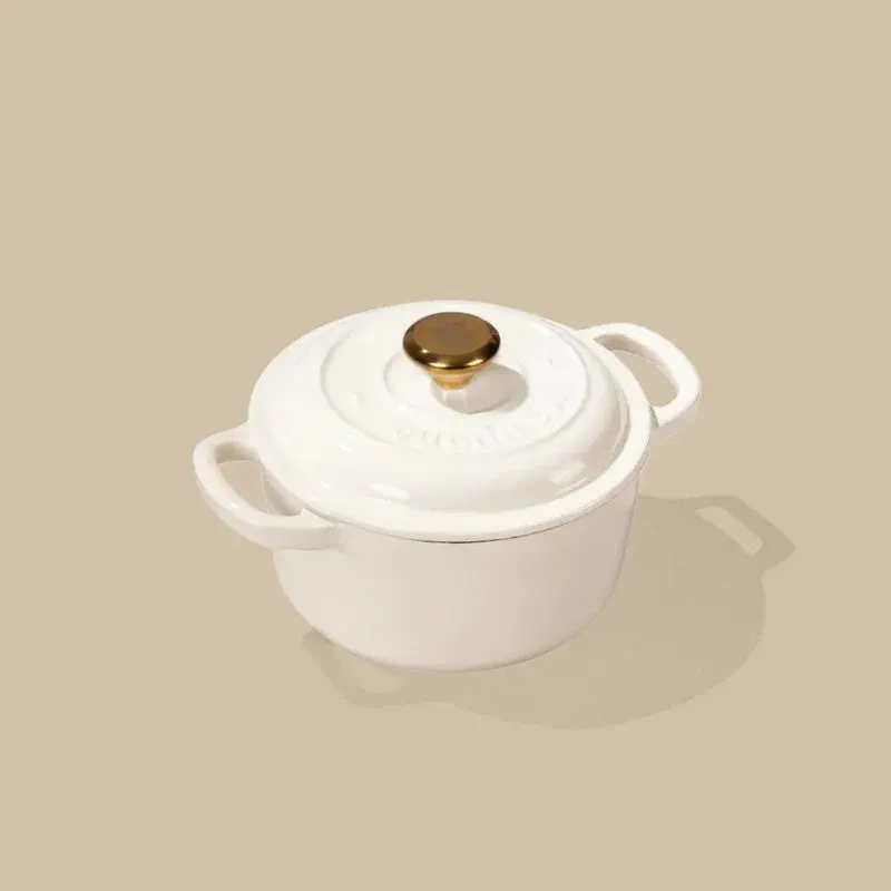 Cumin Co Enamel Cast Iron Cooking Pot (1200 mL) - White media 3