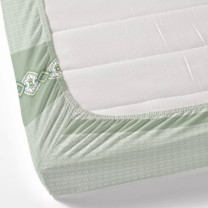 OpulentRest Cotton Bedsheet (Green) - 180 TC media 4