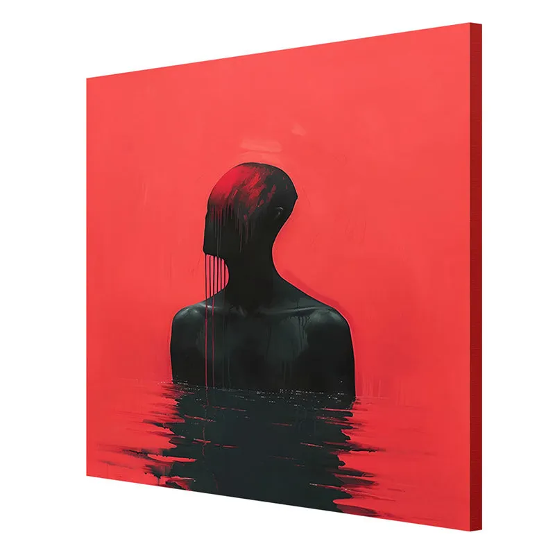 Silhouette Man On Red Background Wall Painting media 6
