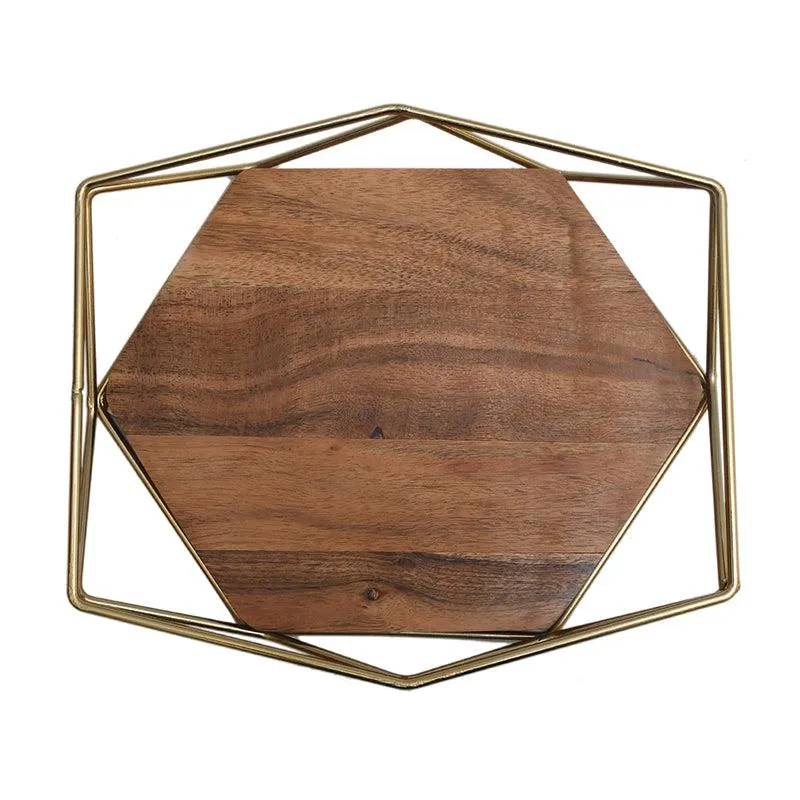 Nidara Geometric Platter - Golden media 4