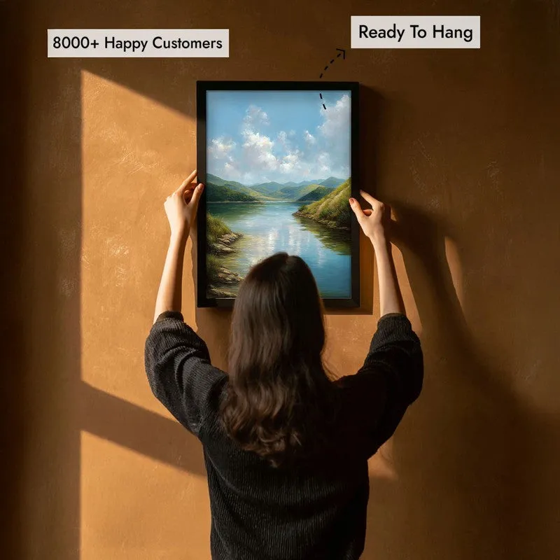 Calm Beneath the Clouds Archival Paper Wall Painting With Black Frame media 5