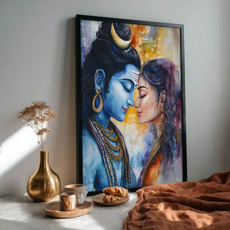 Yogamaya Lakshmi Spiritual Archival Paper Wall Painting With Frame - Black media 4