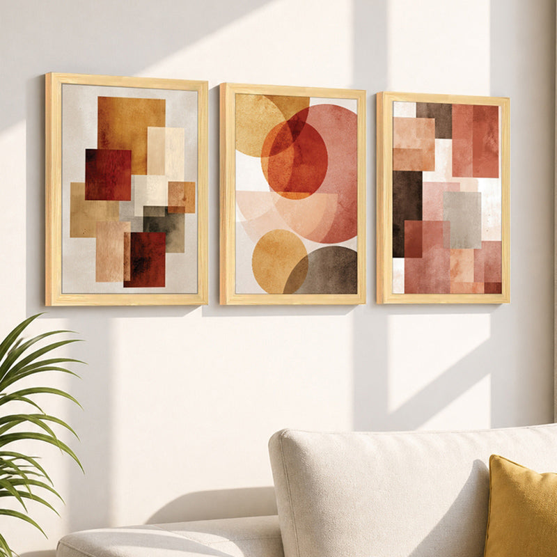 Linea Geometric Wall Painting - Set of Three