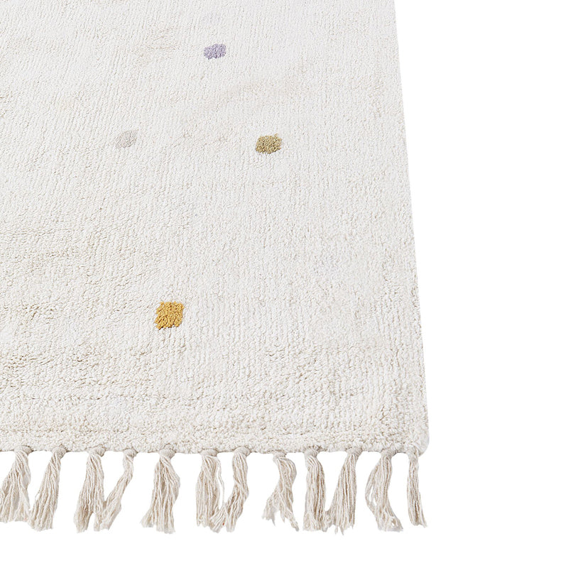Polka Drops Tufted Cotton Area Rug - White, Multicolor media 4