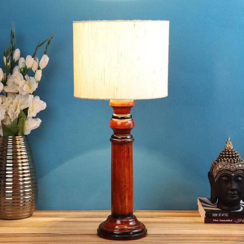 Vera Cassini Fabric Table Lamp - White,Brown media 1
