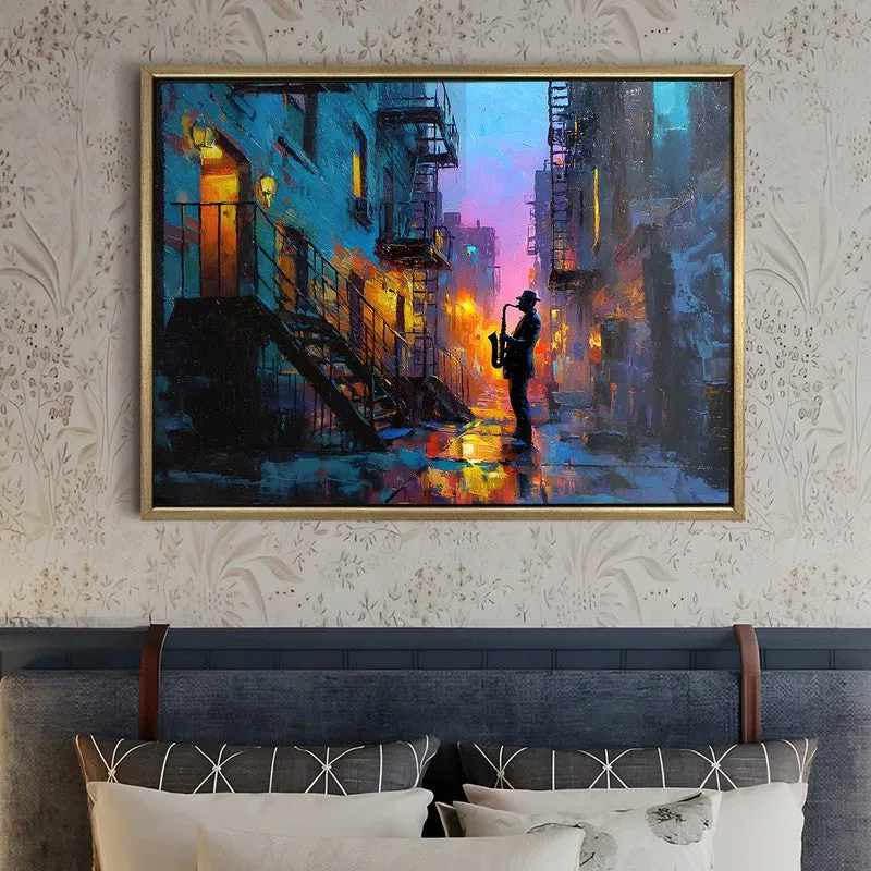 Neon Alley Canvas Wall Painting With Frame media 5