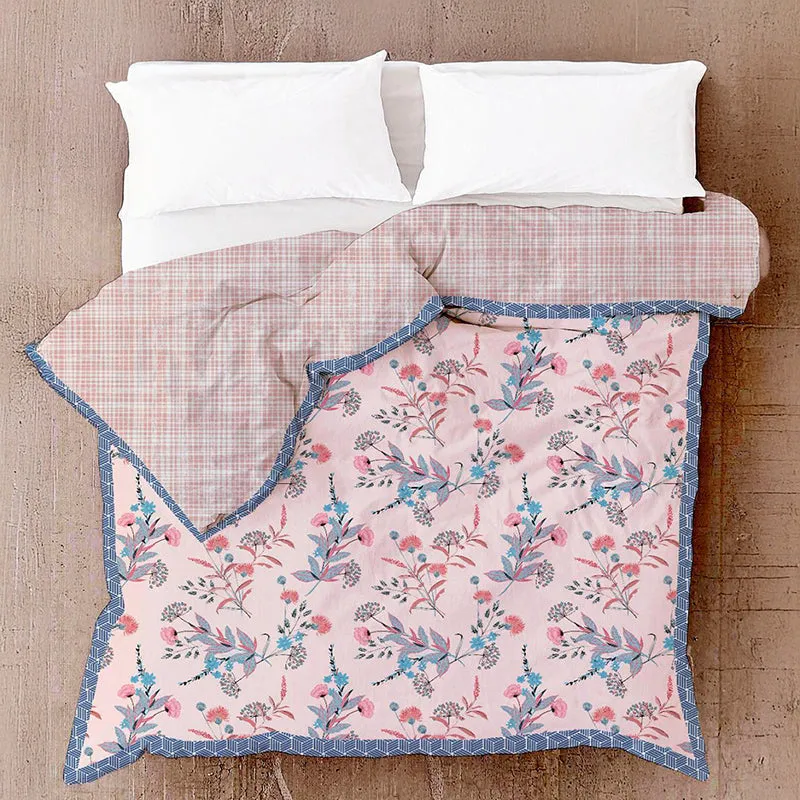 Phiranga Floral Cotton Dohar (Pink) - 210 TC media 4