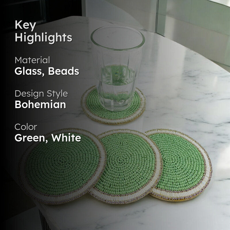 Moiraa Beaded Coaster - Set Of Four media 2