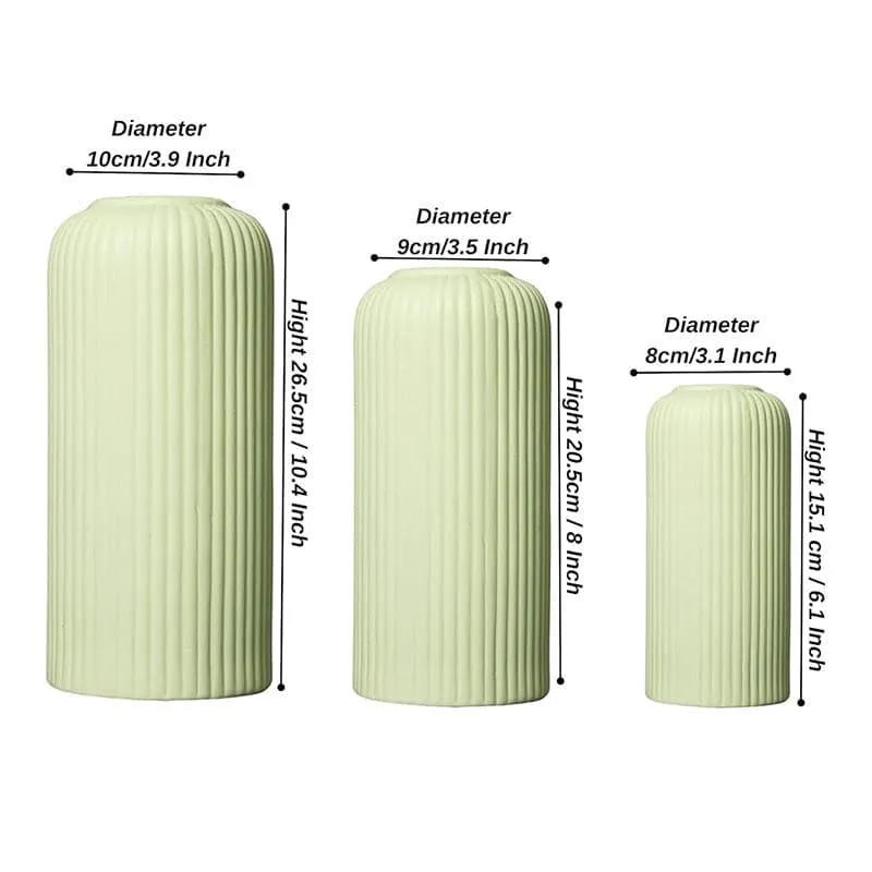 Pasha Ceramic Vase (Green) - Set Of Three media 5